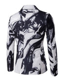 Men's Shirts Ink Printing Suit Men's Groomsman Dress Costume