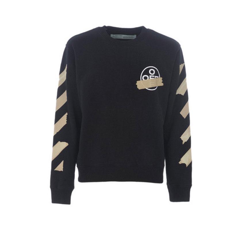 Off White Sweatshirts Men's Round Neck plus Size Casual Sweatshirt plus Size Retro Sports Owt