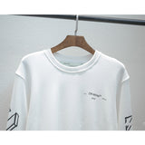 Off White Sweatshirts Long Sleeve round Neck Neck Sweater for Men and Women Large Size Loose Terry round Neck Sweater