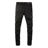 Amiri Jeans Casual Hip Hop Wash Splash-Ink Painted Slim Jeans Casual Fashionable 8560