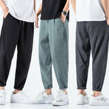 Linen Pants Straight Leg Pants Drawstring Lightweight Elastic Beach Pants Men's Casual Pants Loose plus Size Men's Pants