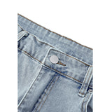 J Shaped Jeans Men's Jeans New Skinny Ripped Leg Opening Zipper