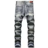 J Shaped Jeans Men's Motorcycle Men's Personality Pleated Slim Stretch Camouflage
