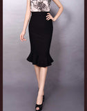 Women Plus Size Skirts Fall Slim Fit Half Fishtail Skirt