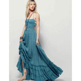 Beth Dutton Bohemian Dress Summer Spring Midi Dresses Backless Long Cotton Dress