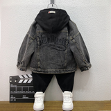 Toddler Boys Jackets Boys' Denim Jacket Spring Hooded Top