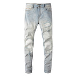 Amiri Jeans Casual Hip Hop Wash Splash-Ink Painted Slim Jeans Casual Fashionable 6624