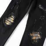 Amiri Jeans Casual Hip Hop Wash Splash-Ink Painted Slim Jeans Casual Fashionable 862