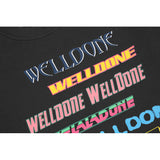 We11done Hoodie Graffiti Letters Gradient round Neck Pullover Men's Women's Pullover