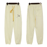 Rhude Pant Autumn Street Drawstring Letter Embroidered Casual Trousers