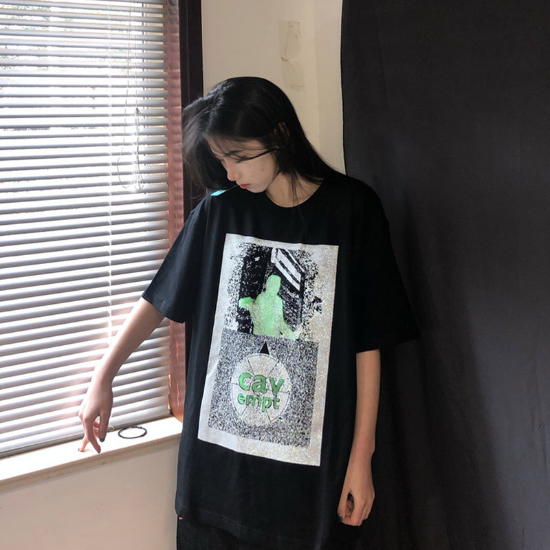 Cavempt Ce Life Cav @ Empt C.E Silver Printed Men's and Women's T-shirt