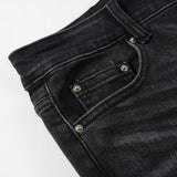 Amiri Jeans Casual Hip Hop Wash Splash-Ink Painted Slim Jeans Casual Fashionable 8638