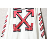 Off White Zipper Hoodie Autumn and Winter Off Color Gradient Arrow Cardigan Zipper Hooded Sweater