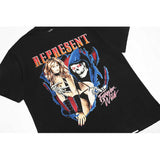 Present T Shirt Skull Beauty Printed Distressed round Neck T-shirt for Men