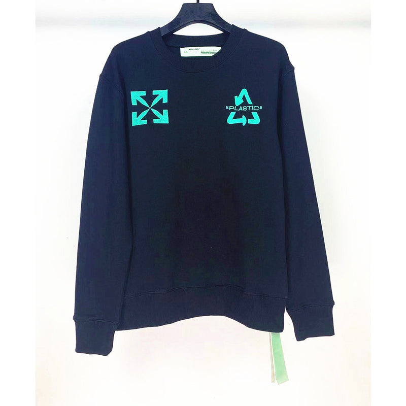 Off White Sweatshirts Long Sleeve round Neck Sweater Spring 3D Embroidery Men and Women Same Style Sweatershirt