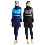 Burkini Muslim Swimwear Solid Color Four-Piece Fashion Conservative Swimsuit for Women