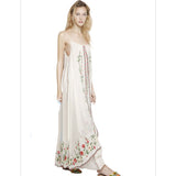 Women Dresses Embroidered Cotton Yarn Suspender Dress