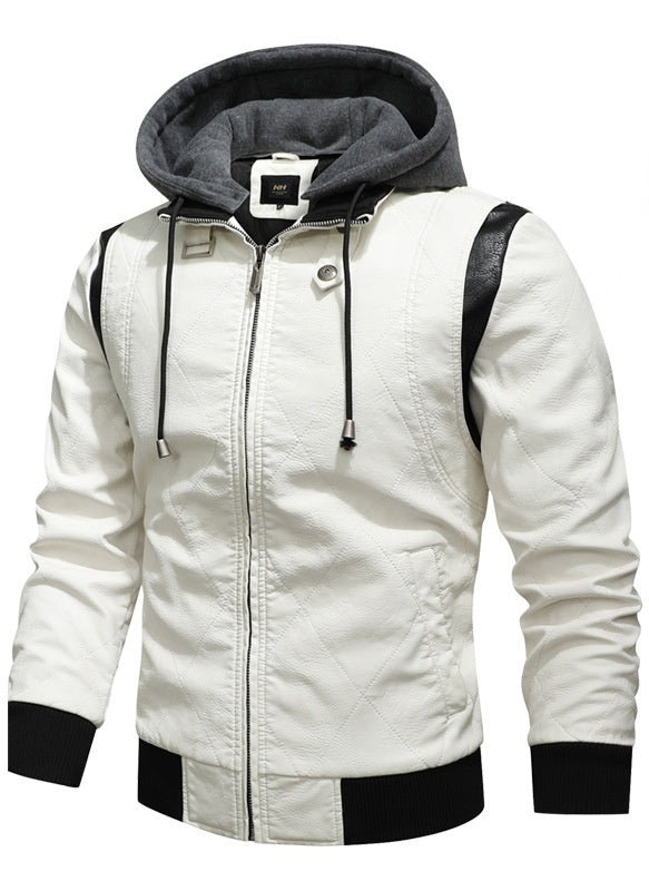 Bane Coat Stand Collar Knitted Hooded