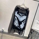 Chito Dog Print Hoodie Autumn and Winter Hooded Sweater Women's Loose Top