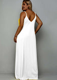Women Plus Size Maxi Dresses Printed Sexy Deep V Strap Dress