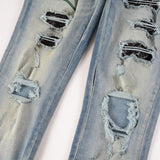 Amiri Jeans Casual Hip Hop Wash Splash-Ink Painted Slim Jeans Casual Fashionable 6561