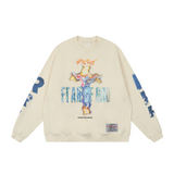 Rrr123 Sweatshirt Cross Trendy Loose round Neck Sweater for Men and Women