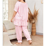 Women Plus Size Co-Ords Casual Loose Pajama Set