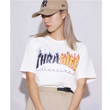 Thrasher T Shirt Flame Classic Limited Purple Fire Couple T-shirt Shirt
