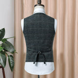 Tuxedo Vests Spring and Autumn Suit Vest Men's Fashion Plaid Vest Men