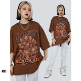 Blackair T Shirt Printed Short Sleeve Men's Retro Brown T-shirt