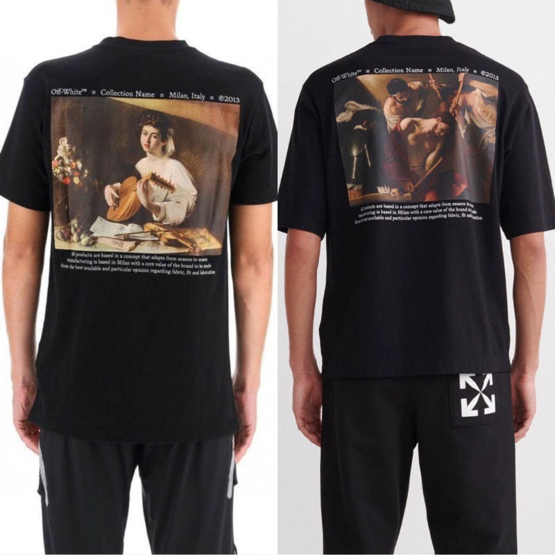 Off White T Shirts 21fw Caravaggio Black Oil Painting