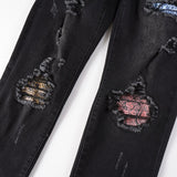 Amiri Jeans Casual Hip Hop Wash Splash-Ink Painted Slim Jeans Casual Fashionable 867