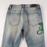 Amiri Jeans Casual Hip Hop Wash Splash-Ink Painted Slim Jeans Casual Fashionable 6561