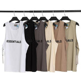 Fog T Shirt Double Line Letter Tshirt Vest Men's Clothing plus Size Retro Sports High Street Top Fear Of God