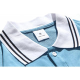 Men's T Shirt Summer Casual Tops Letter Embroidered Long Sleeve T-shirt Men's Color Stitching Turnover Neck Pullover Boyfriend Harajuku Style Trendy