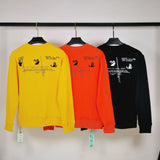 Off White Sweatshirts Long Sleeve round Neck Sweater Winter Ow Log Worker D Three-Dimensional Effect