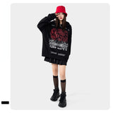 Slogan Graphic Hoodie Autumn and Winter Rock Loose Sweater