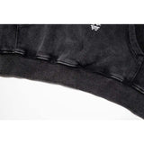 Present Hoodie Letter Print Distressed Zipper Hoodie for Men and Women