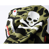 Shark Print Hoodie Men's Hip Hop Shark Head Camouflage Hooded Long Sleeve Cardigan Coat Outerwear