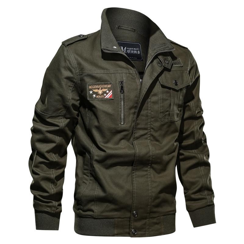 Men Fit Bomber Jacket Windbreaker Moto Street Coat Men's Clothing Spring Stand Collar Overalls plus Size Loose Casual Flight Jacket