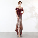 Sequin Evening Dress L Gradient Beaded Dress Wedding Banquet Party Dress