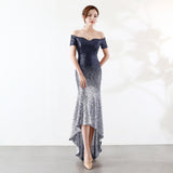 Sequin Evening Dress L Gradient Beaded Dress Wedding Banquet Party Dress