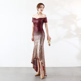 Sequin Evening Dress L Gradient Beaded Dress Wedding Banquet Party Dress