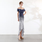 Sequin Evening Dress L Gradient Beaded Dress Wedding Banquet Party Dress