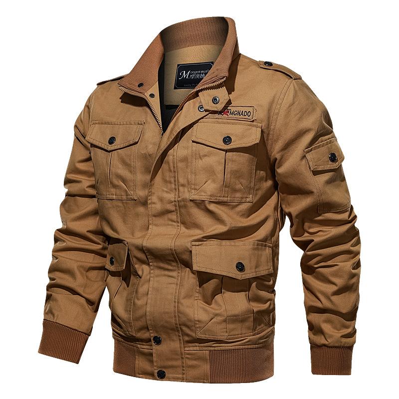 Tactics Style Men Outdoor Windproof Coat Men Casual Jacket Spring and Autumn Men's Jacket Casual Coat Pure Cotton Workwear plus Size Men's Clothing