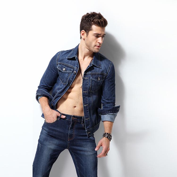 Cotton Solid Men's Denim Trucker Jacket Mens Spring Autumn Casual Slim Fit Bomber Jackets Men Jean Coat Mens Outwear Male Cowboy Jackets