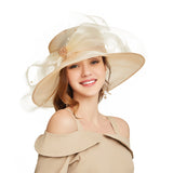 Kentucky Derby Hat Curling Embroidery Broad-Brimmed Hat