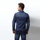 Cotton Solid Men's Denim Trucker Jacket Mens Spring Autumn Casual Slim Fit Bomber Jackets Men Jean Coat Mens Outwear Male Cowboy Jackets