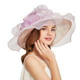 Kentucky Derby Hats Embroidery Broad-Brimmed Hat Spring and Summer Sun Hat