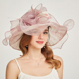 Kentucky Derby Hats Embroidery Broad-Brimmed Hat Spring and Summer Sun Hat